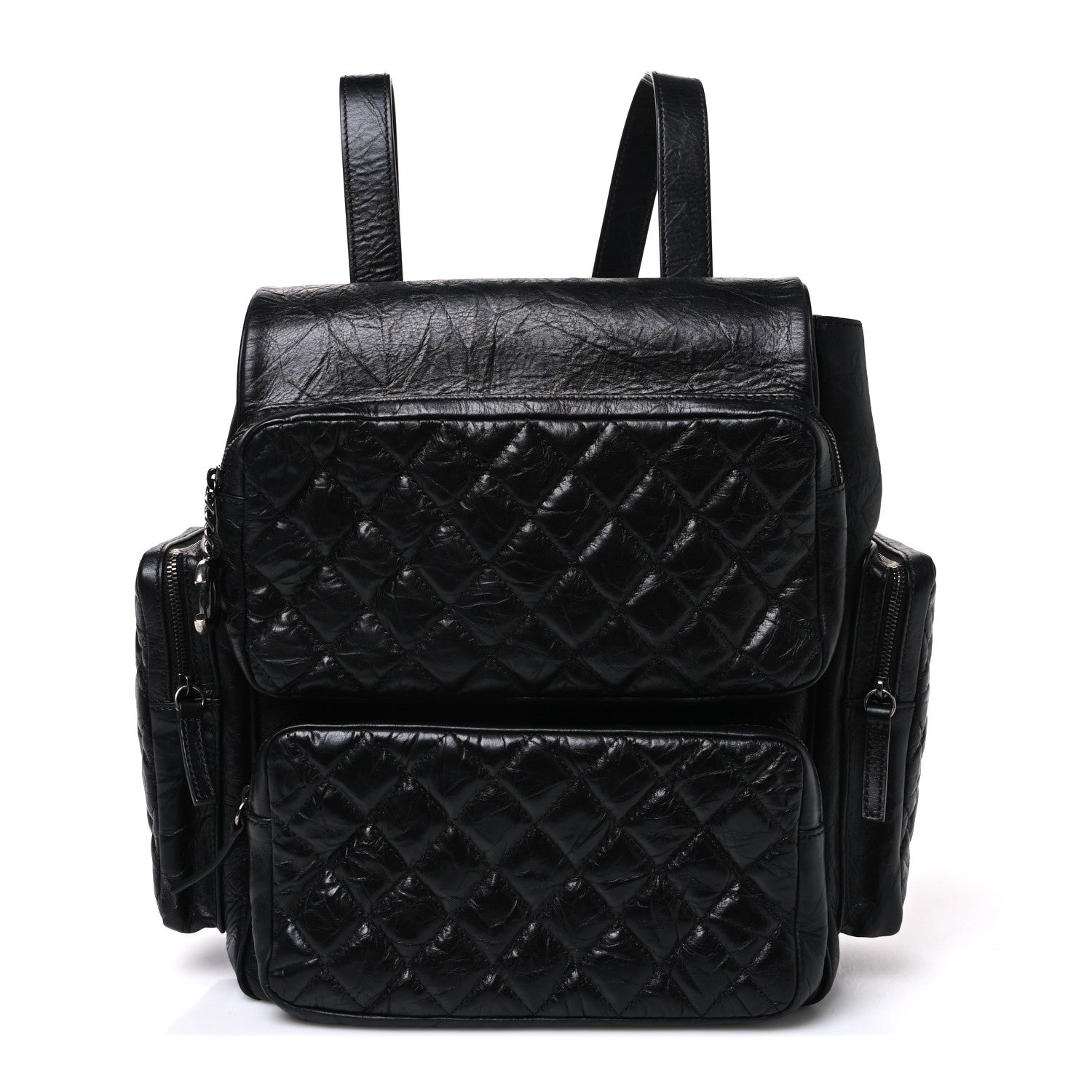 Chanel Grained Calfskin Quilted Large Casual Rock Backpack Black 1 of 10