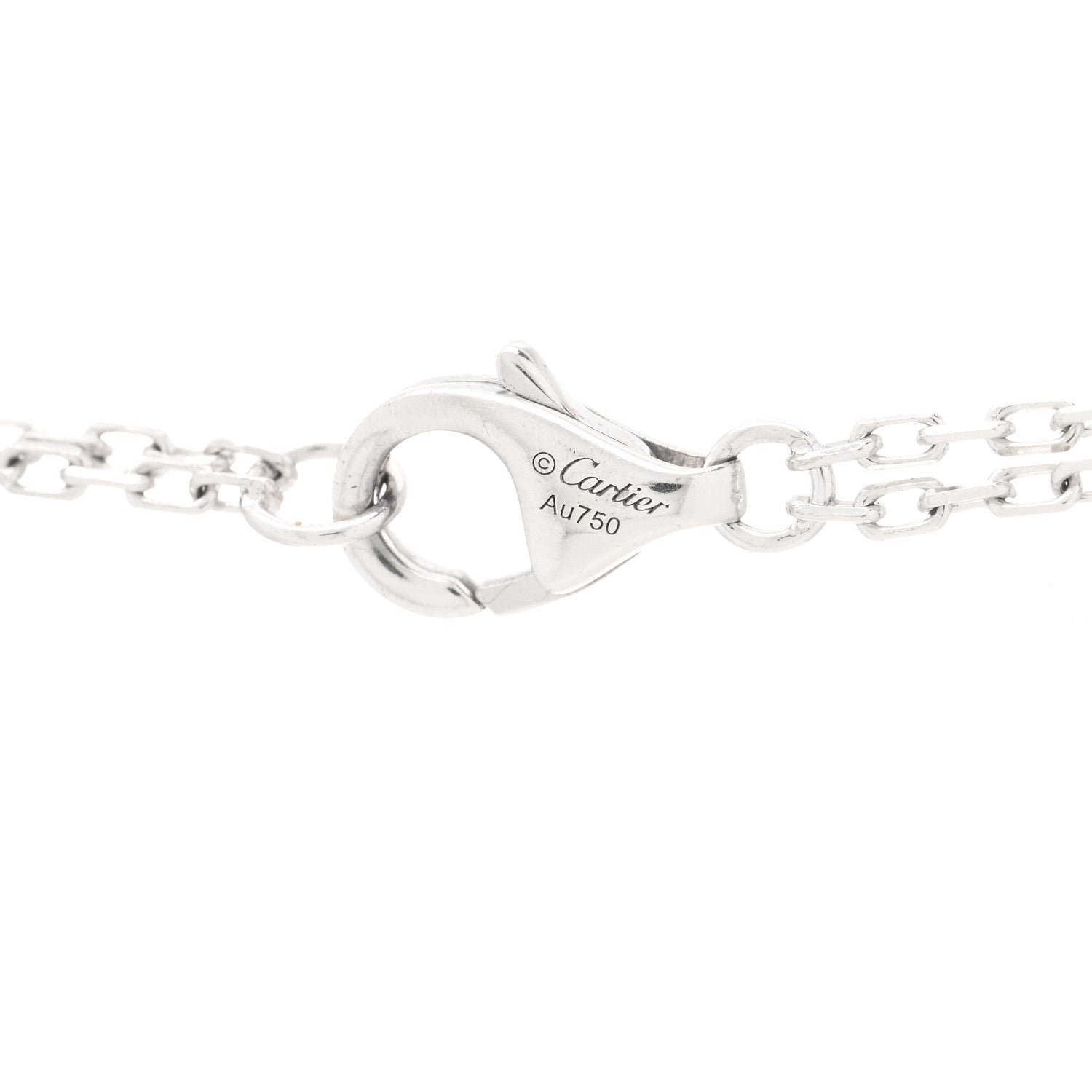 Cartier 18K White Gold 2 Diamond LOVE Necklace 3 of 4