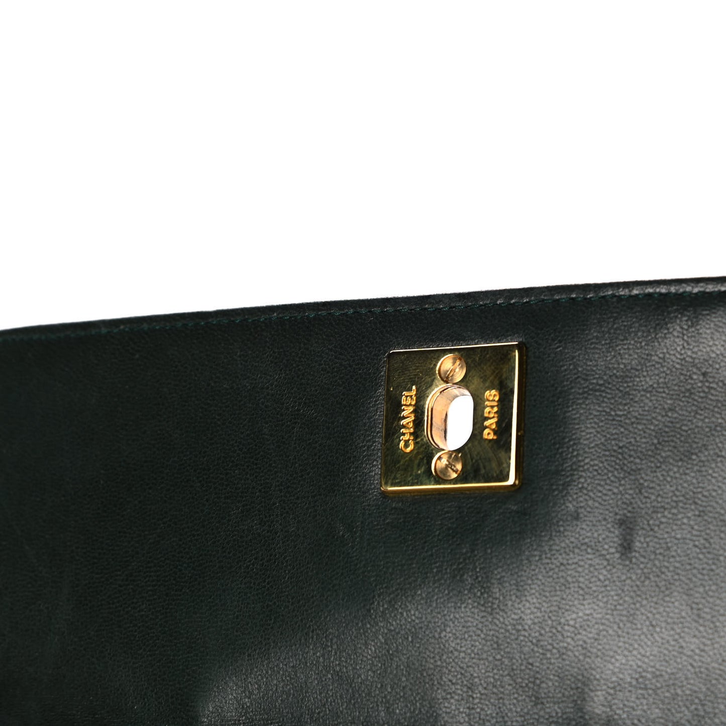 Lambskin Quilted Small Single Flap Green
