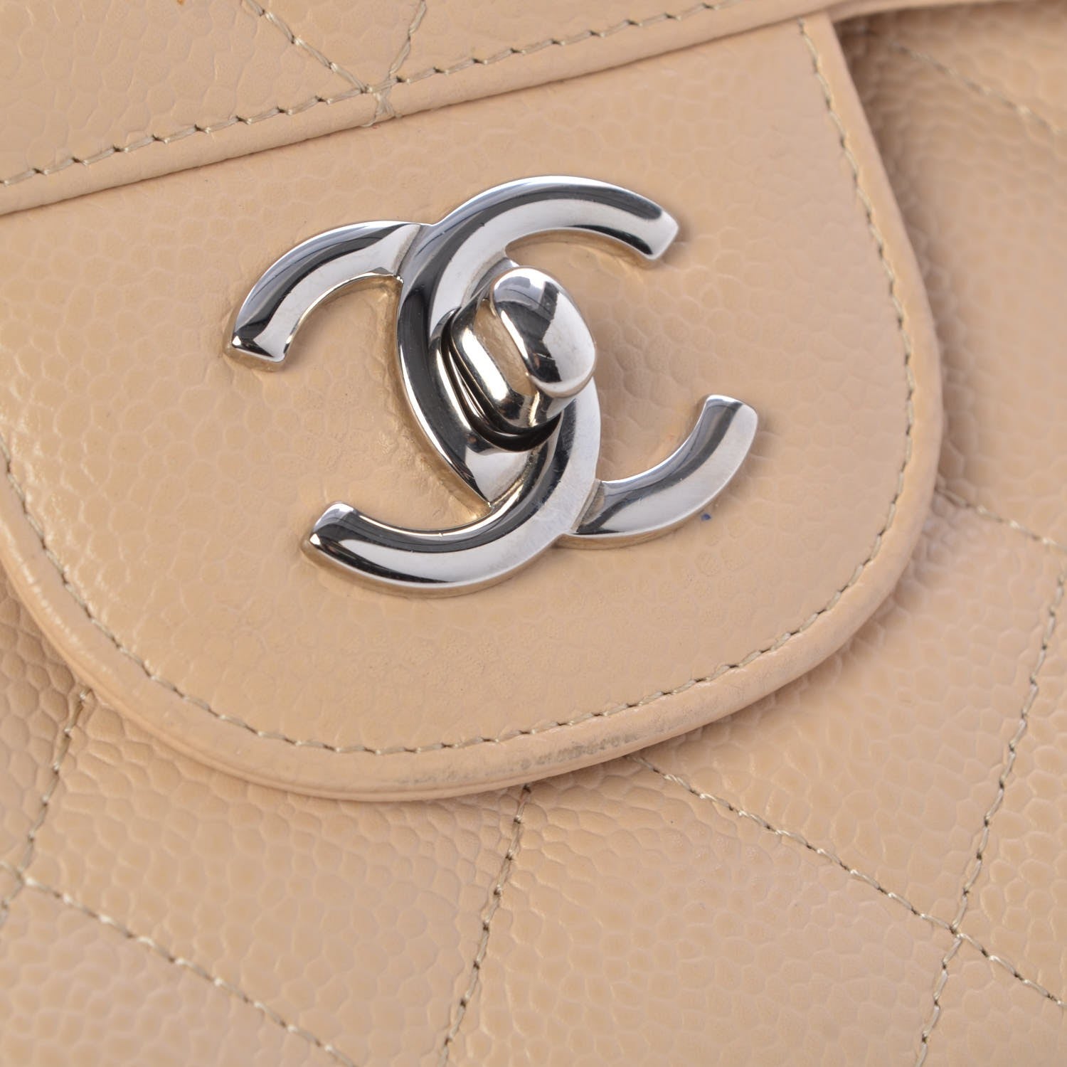 Chanel Caviar Quilted Jumbo Double Flap Beige Clair 10 of 10