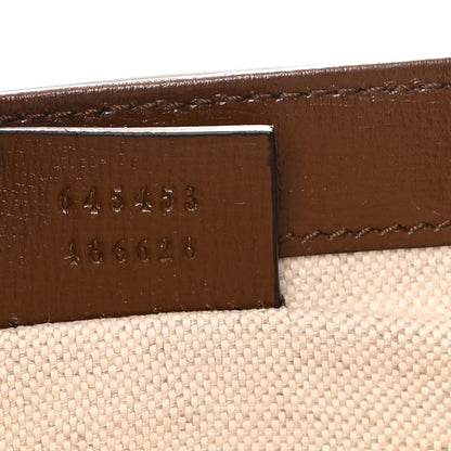 Gucci GG Supreme Monogram Azalea Calfskin Mini Horsebit 1955 Foldover Top Handle Bag Beige Ebony Brown Sugar 7 of 11