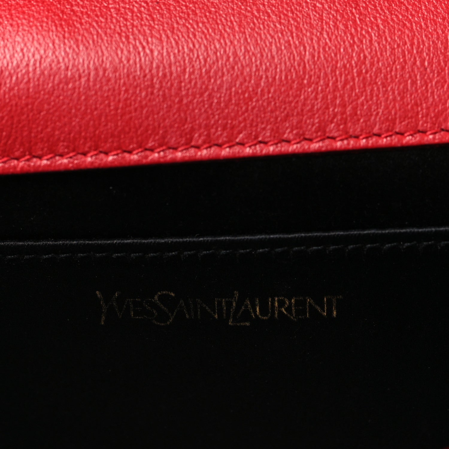 Saint Laurent Calfskin Monogram Large Belle De Jour Clutch Red 6 of 7