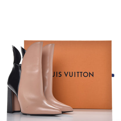 Louis Vuitton Calfskin Monogram Gamble Diva Ankle Boots 36 Black Nude 12 of 12