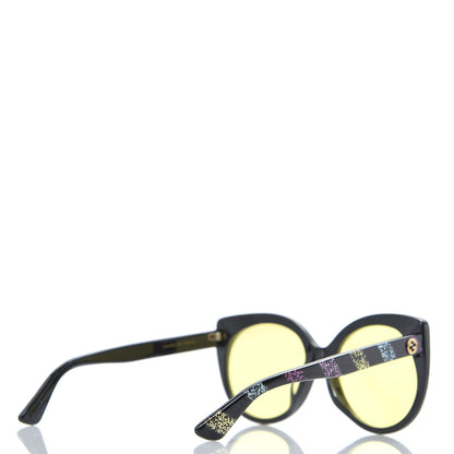 Gucci Glitter Acetate Cat Eye Sunglasses GG0325SA Black Yellow 4 of 8