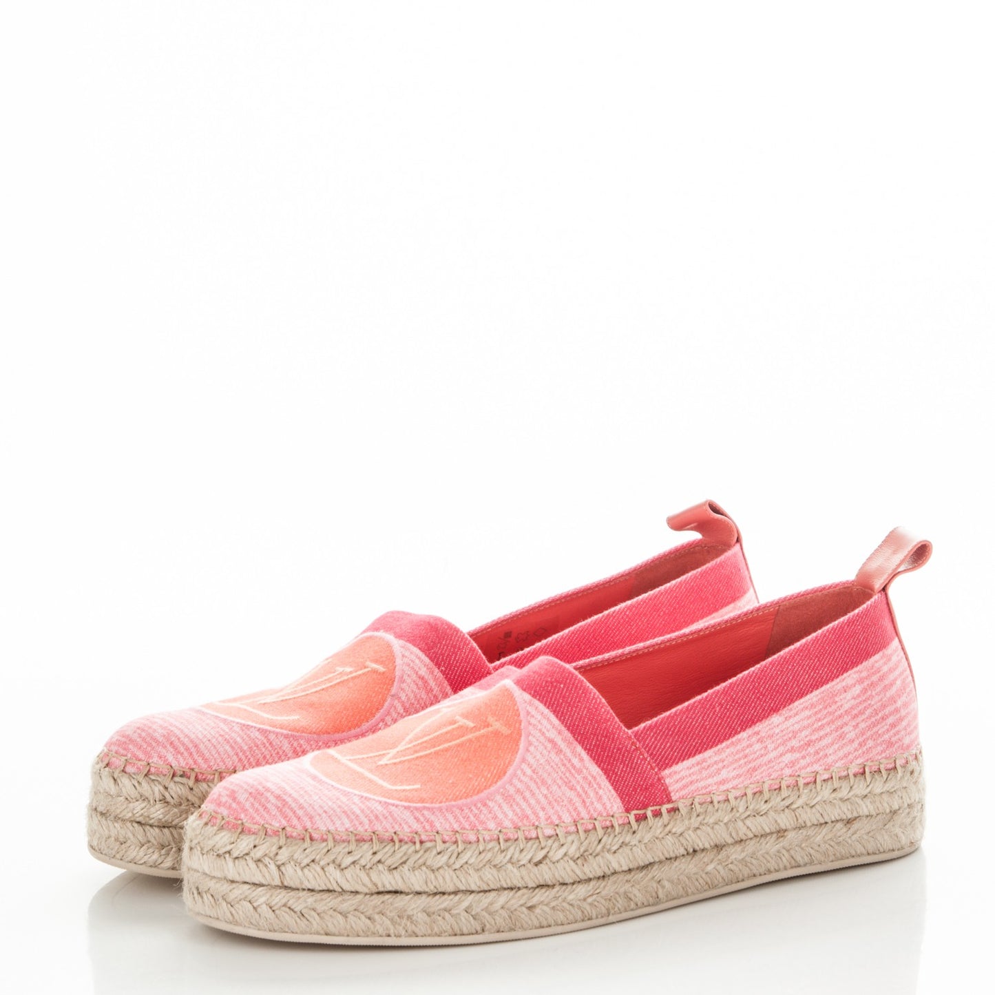 Canvas Blue Shore Espadrille Flats 40 Corail