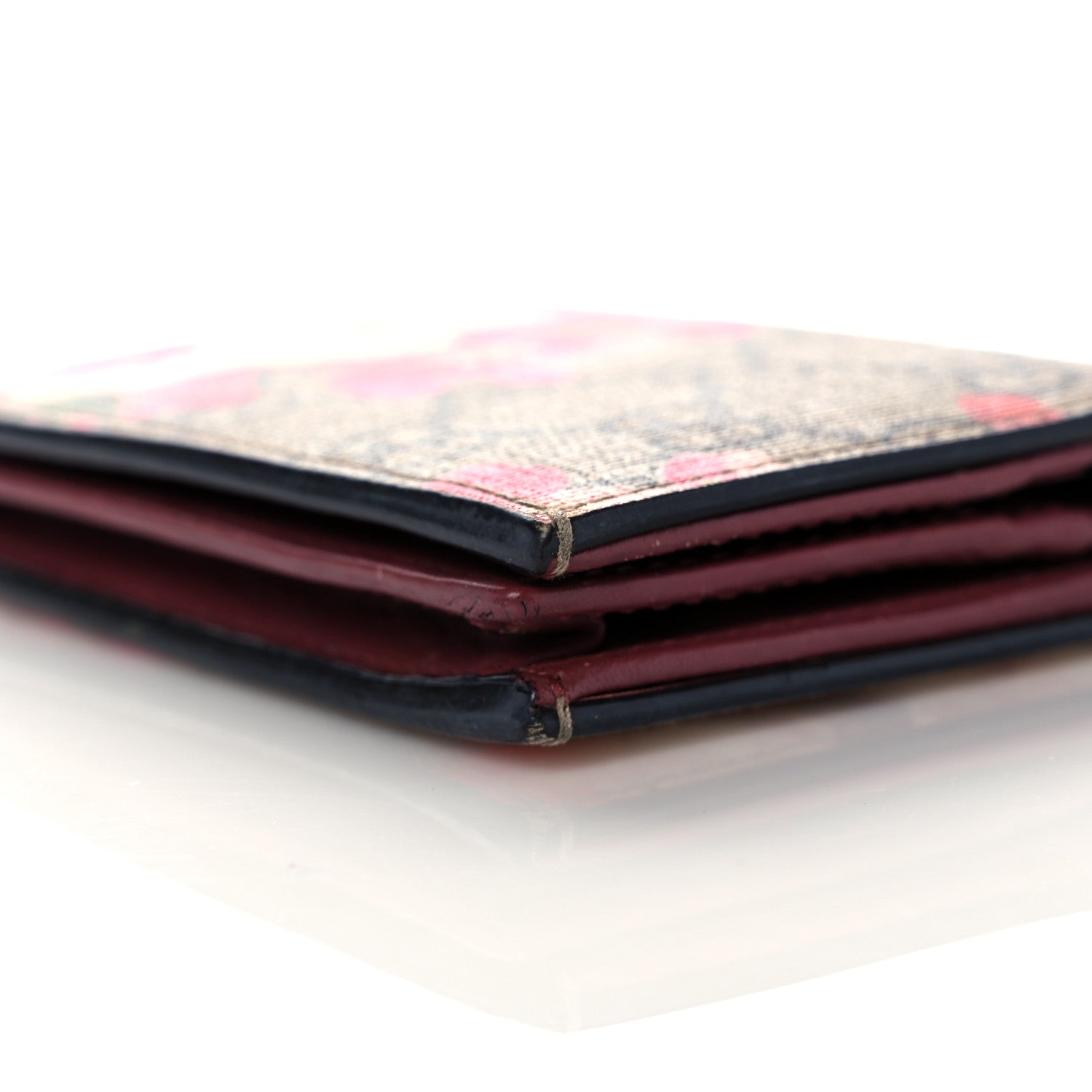 Gucci GG Supreme Monogram Blooms Card Case Beige Multicolor Dry Rose 9 of 12