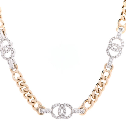 Chanel Crystal Chain CC Link Choker Gold Silver 1 of 7
