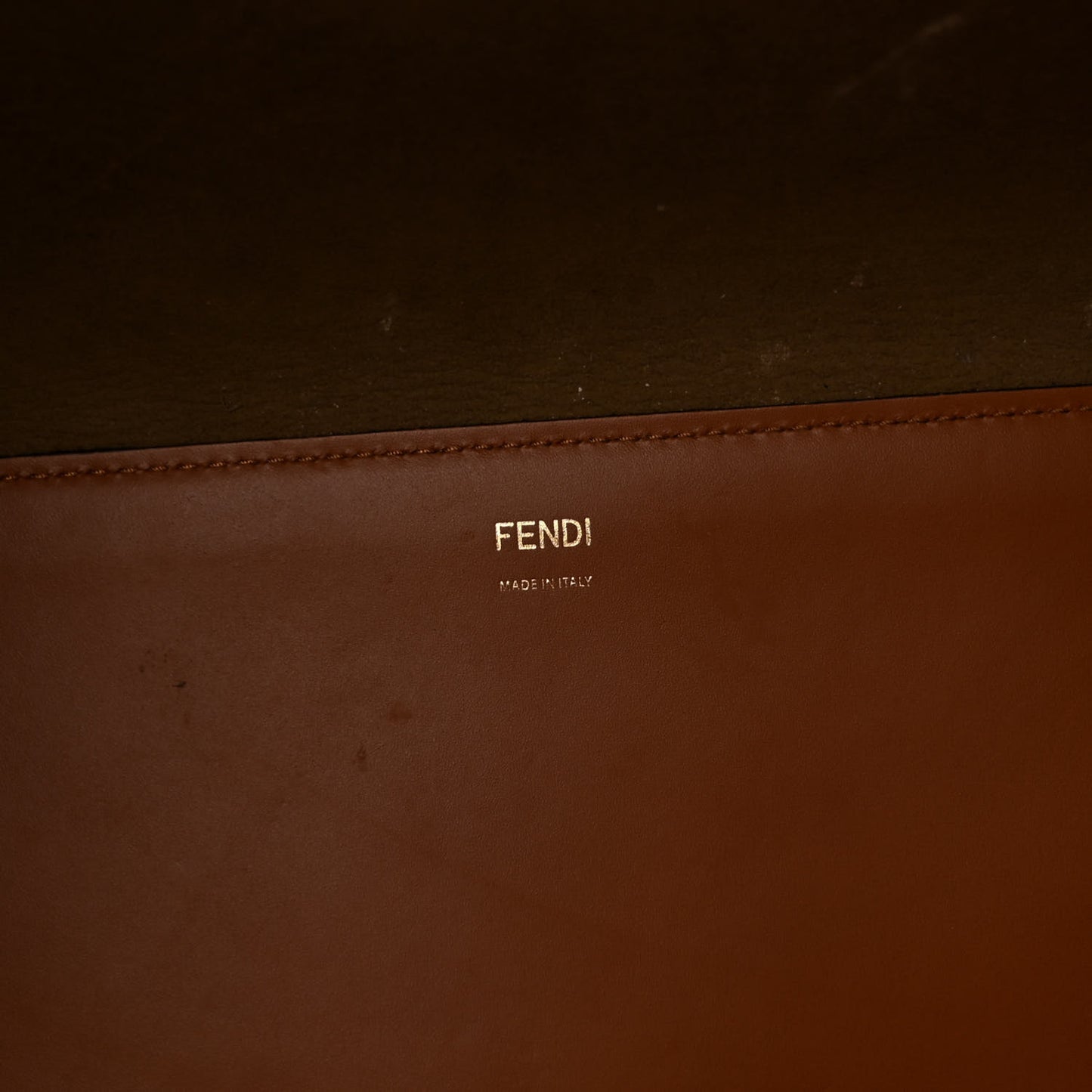 Vitello King Tamponato Plexiglass Logo Embossed Large Fendi Sunshine Shopper Tote Cuoio