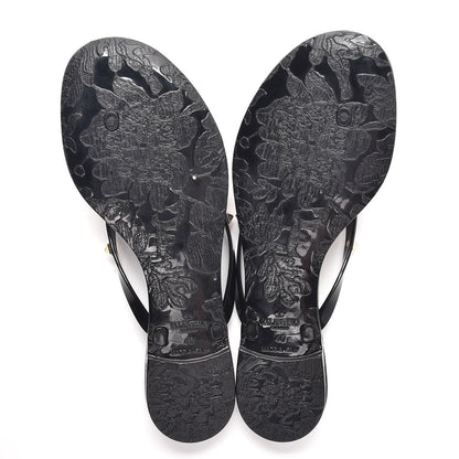 Valentino Garavani PVC Jelly Rockstud Bow Thong Sandals 40 Black 5 of 8