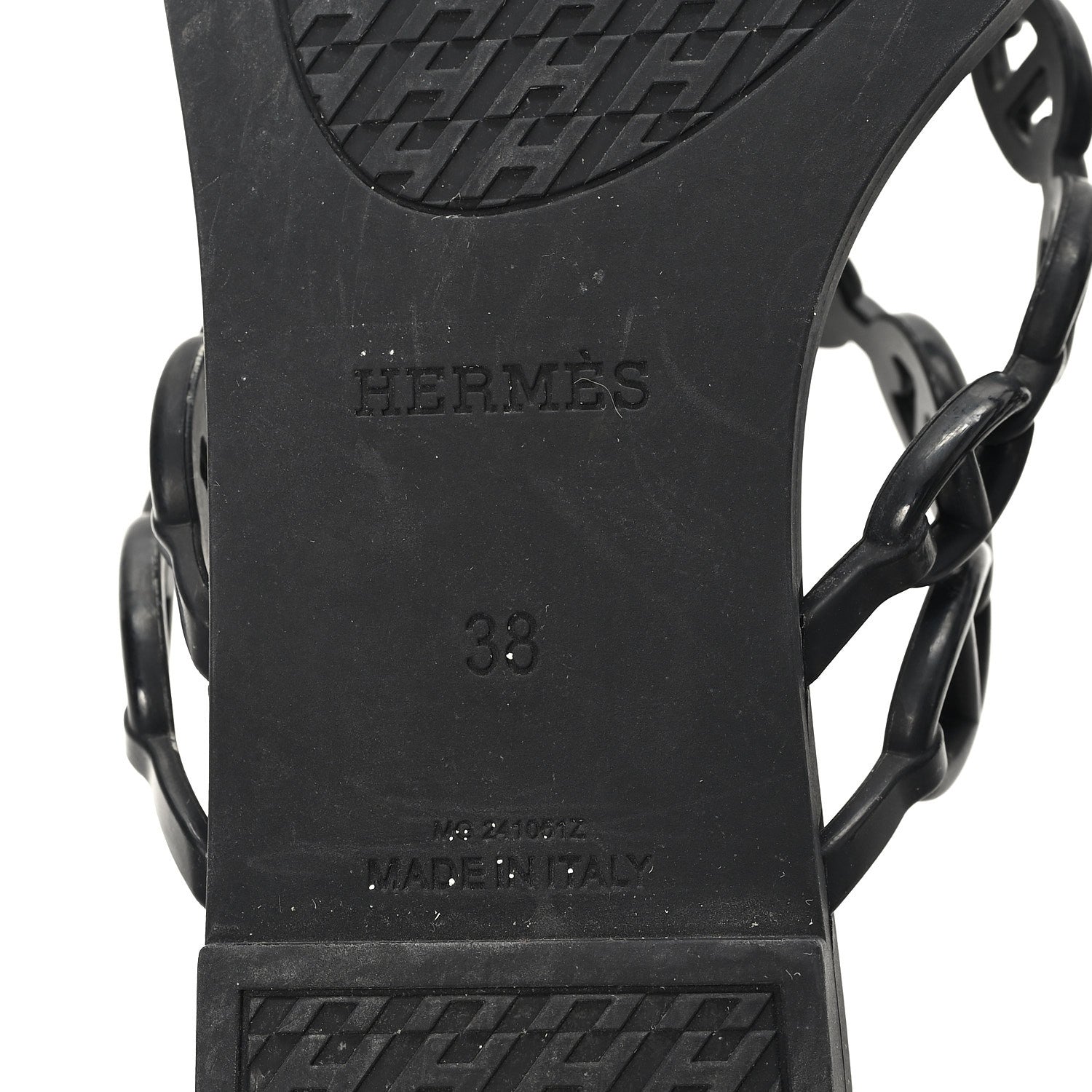 Hermes Rubber Chaine d'Ancre Island Sandals 38 Black 7 of 10