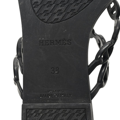 Hermes Rubber Chaine d'Ancre Island Sandals 38 Black 7 of 10