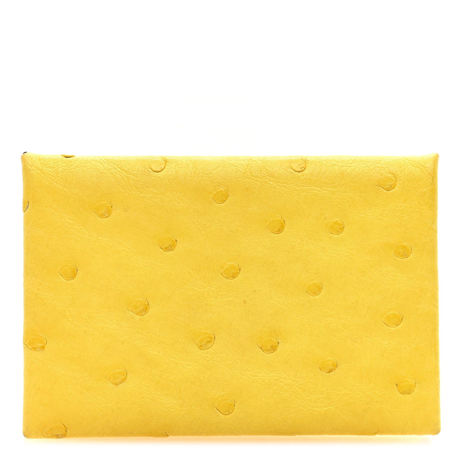 Hermes Ostrich Calvi Card Case Jaune Citron 1 of 7