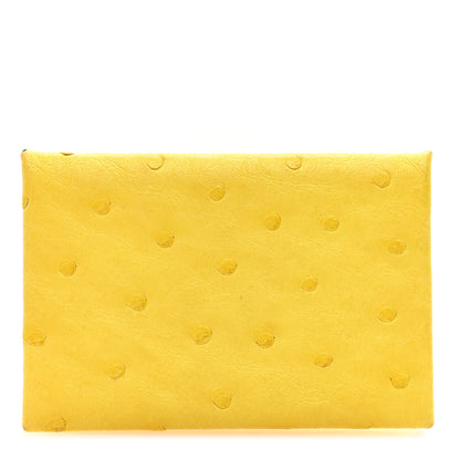 Hermes Ostrich Calvi Card Case Jaune Citron 1 of 7