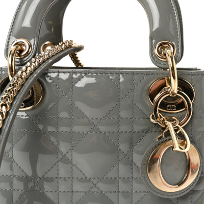 Christian Dior Patent Cannage Mini Lady Dior Grey Stone 7 of 9