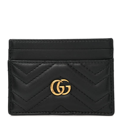 Gucci Calfskin Matelasse GG Marmont Card Holder Black 1 of 6