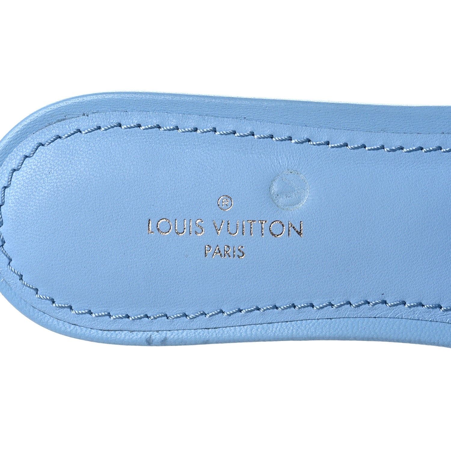Louis Vuitton Lambskin Embossed Monogram Revival Flat Mules 36 Light Blue 7 of 8