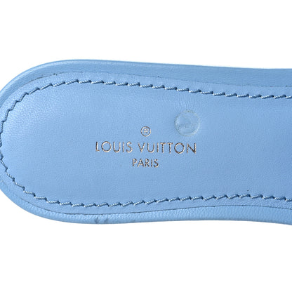 Louis Vuitton Lambskin Embossed Monogram Revival Flat Mules 36 Light Blue 7 of 8