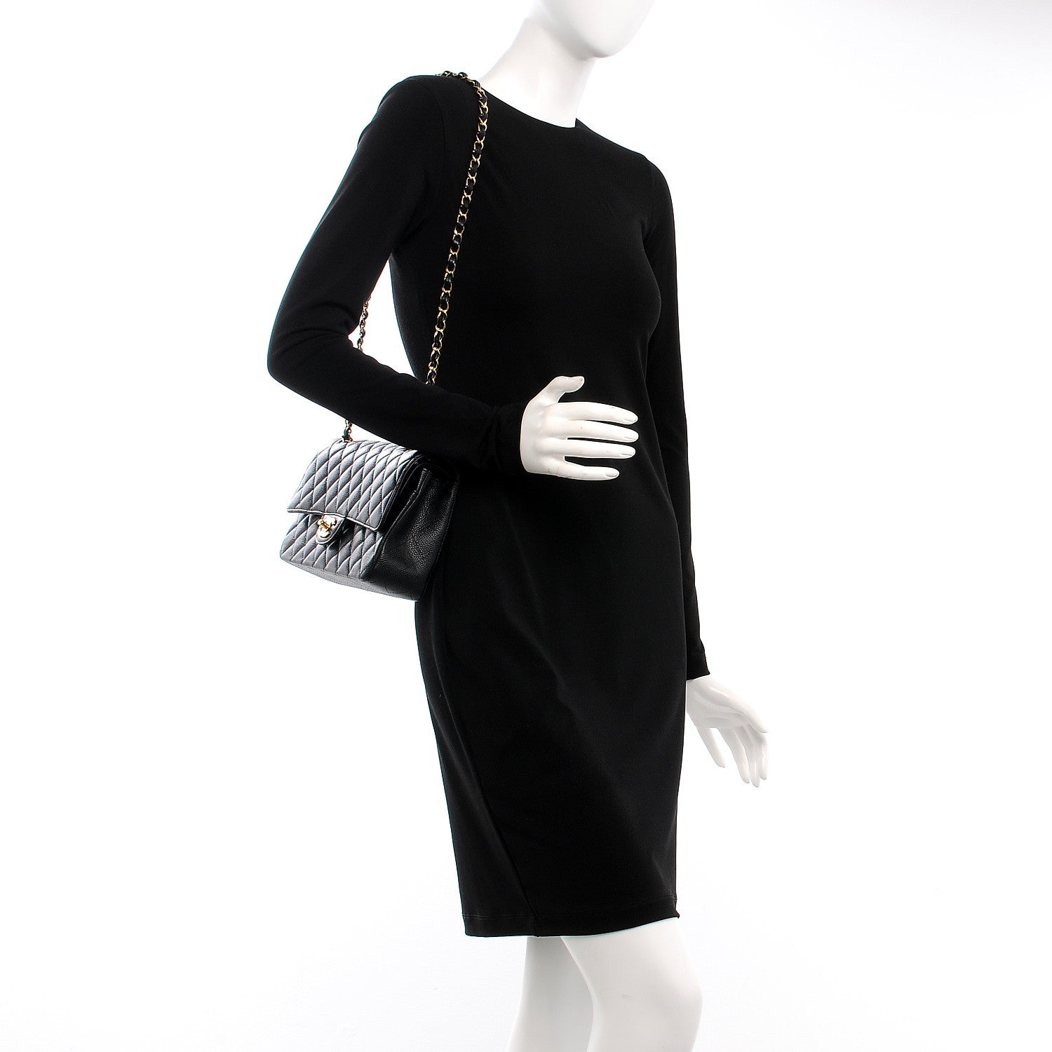 Chanel Caviar Quilted Medium Double Flap Black 2 of 9
