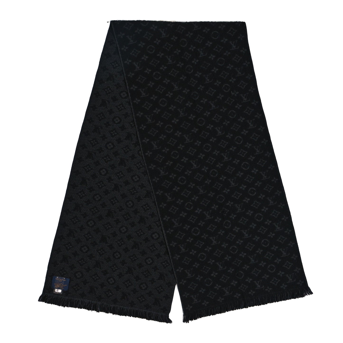 Wool Monogram Classic Scarf Black