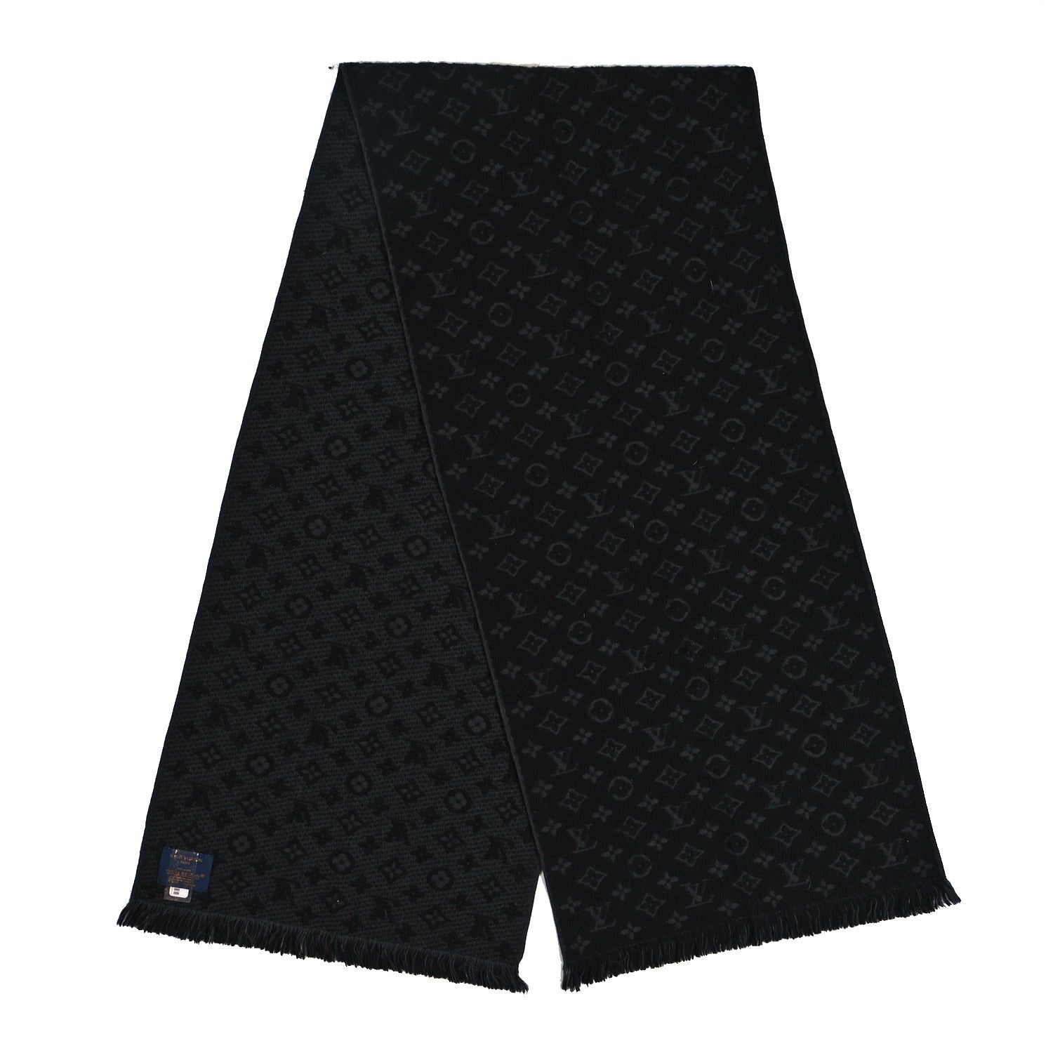 Louis Vuitton Wool Monogram Classic Scarf Black 2 of 3
