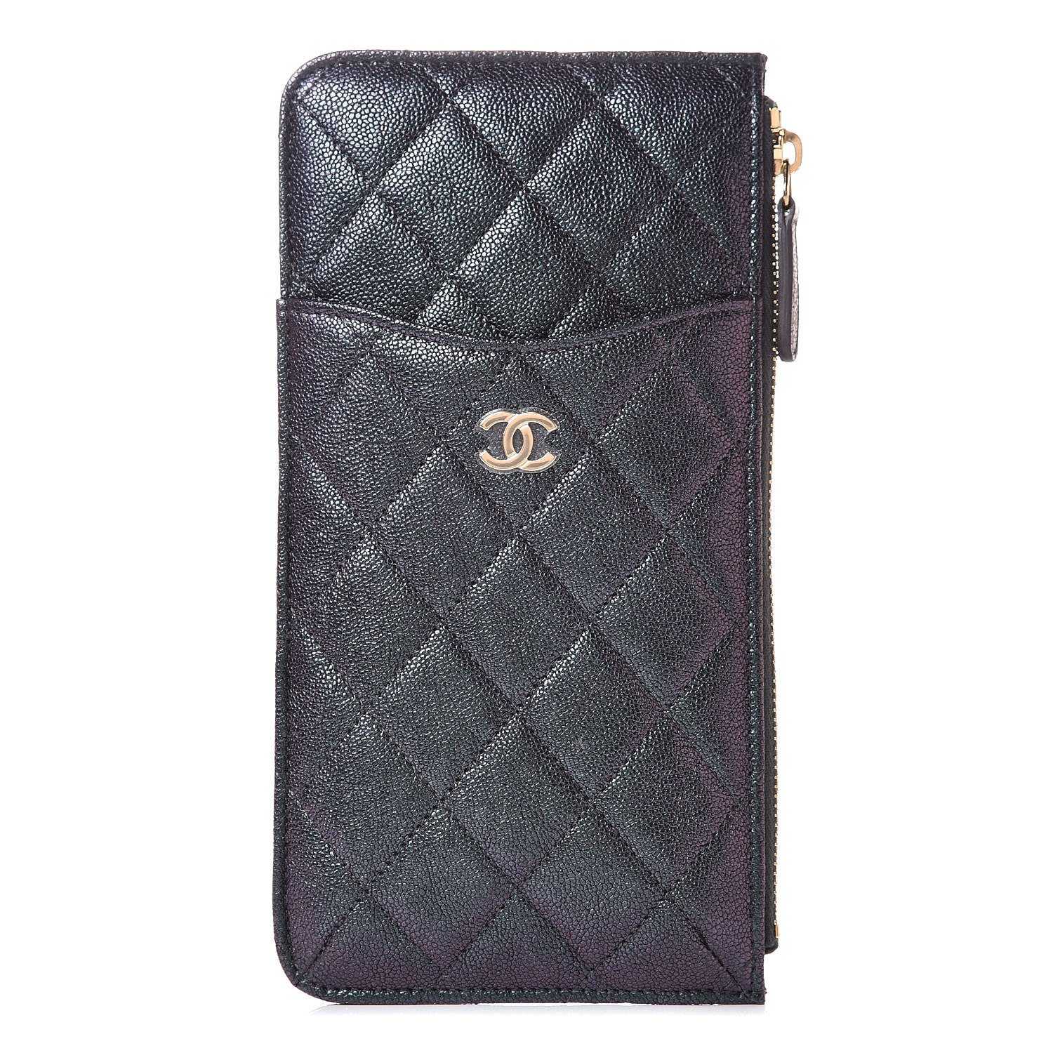Chanel Iridescent Caviar Quilted Classic iPhone Pouch Black 1 of 8