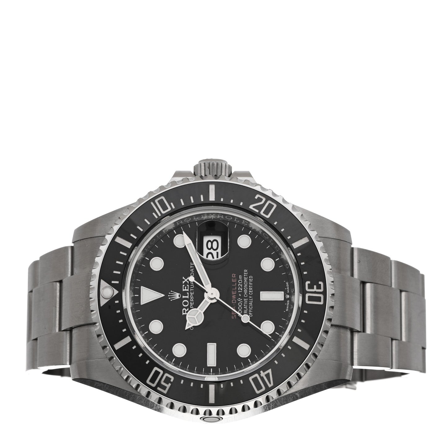 Stainless Steel 43mm Oyster Perpetual Date Sea-Dweller Watch Black 126600