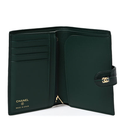 Chanel Calfskin Crocodile Embossed Crococo Passport Holder Emerald 5 of 7