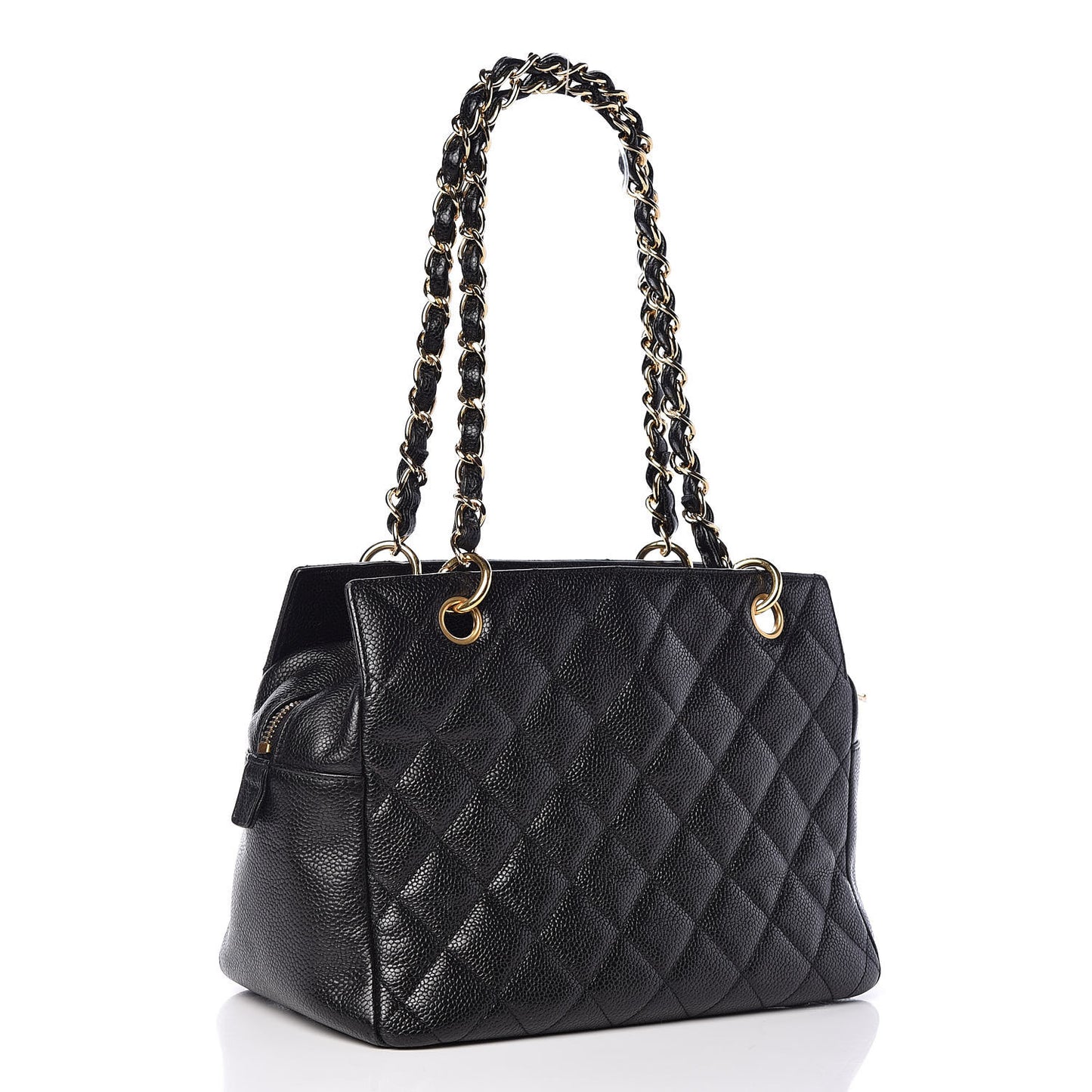 Caviar Quilted Petit Timeless Tote PTT Black