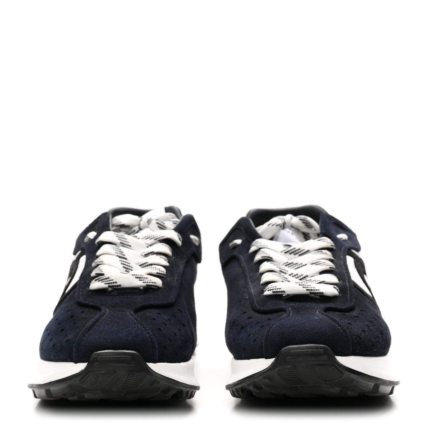 Fabric Suede Kidskin CC Sneakers 41 Dark Navy White