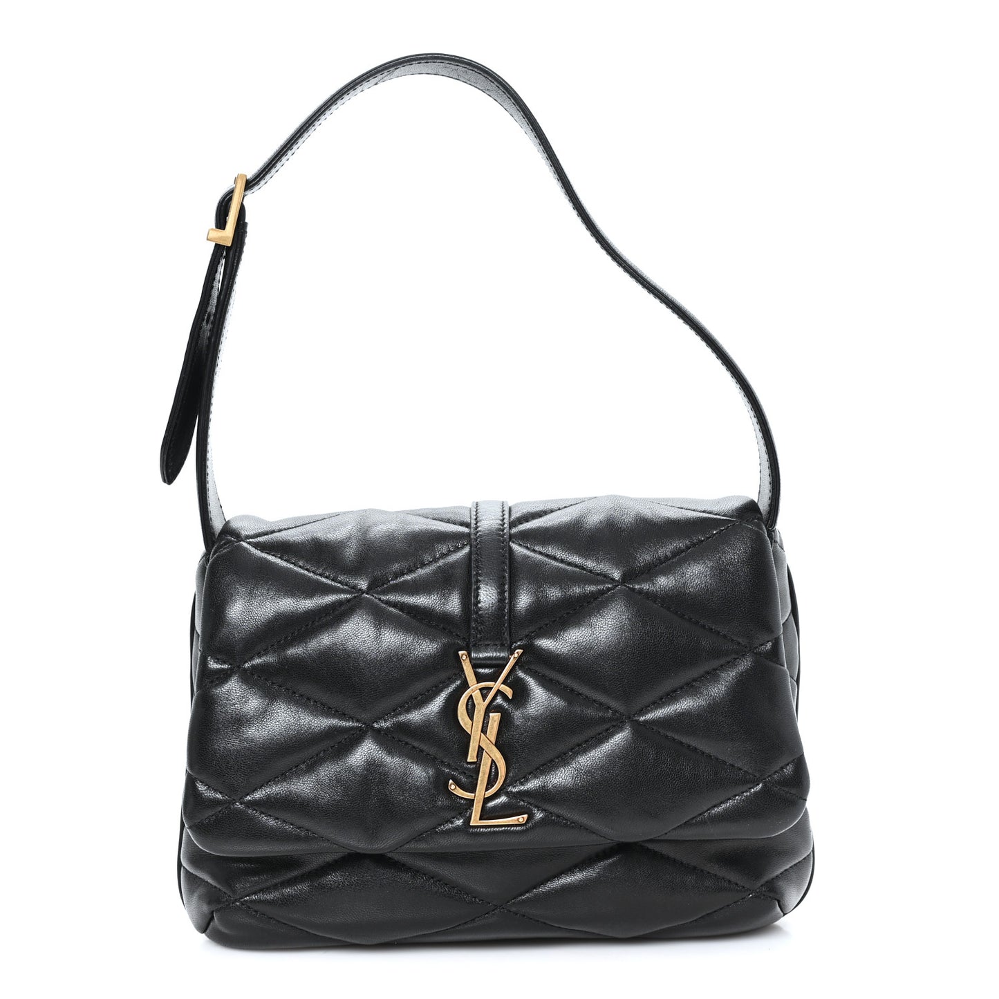 Lambskin Quilted Le 57 Diamond Shoulder Bag Black