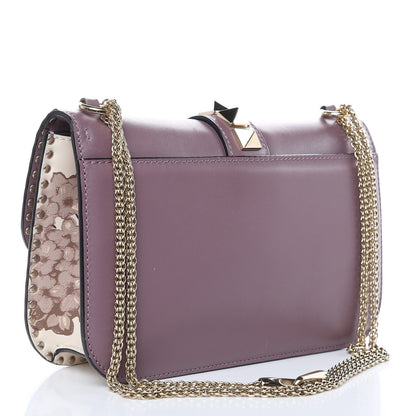 Valentino Garavani Vitello Monogram Kimono 1997 Print Medium Glam Lock Rockstud Flap Dark Mauve 3 of 16