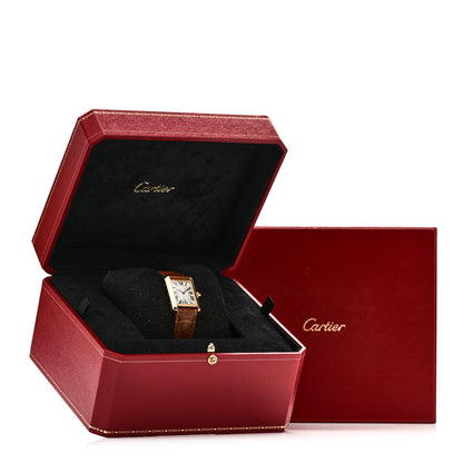 Cartier 18K Yellow Gold Alligator 22mm Tank Louis Quartz Watch Brown 5 of 5