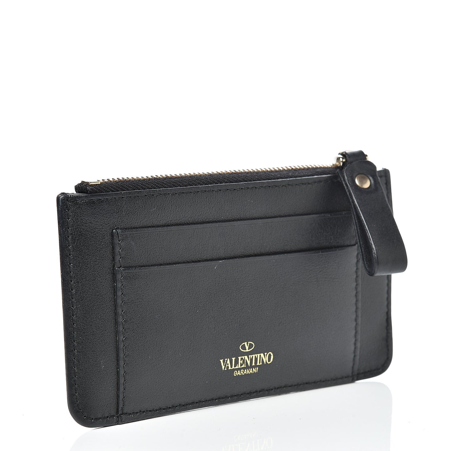 Vitello Rockstud Key Coin Case Card Holder Black