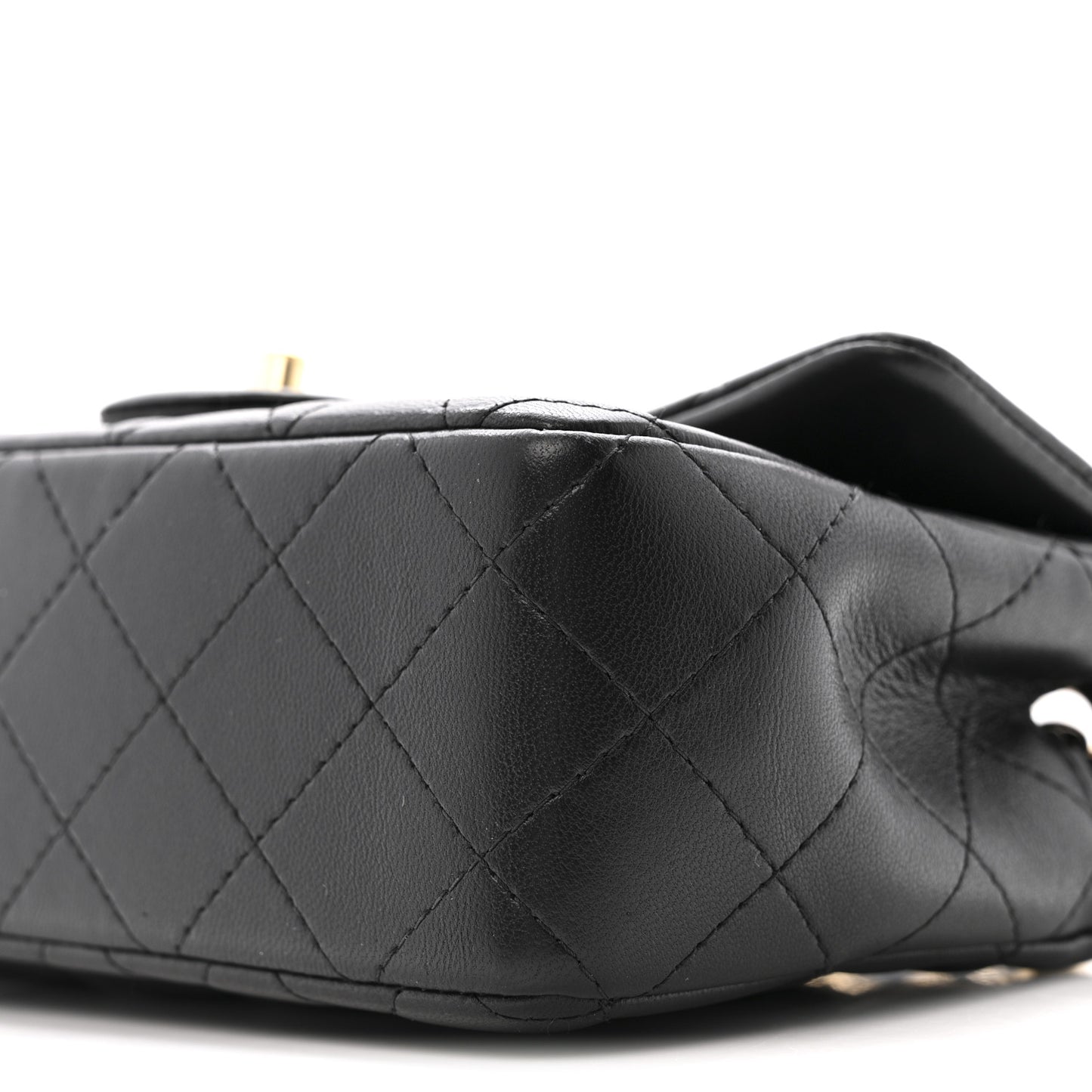 Lambskin Quilted Mini Rectangular Flap Black