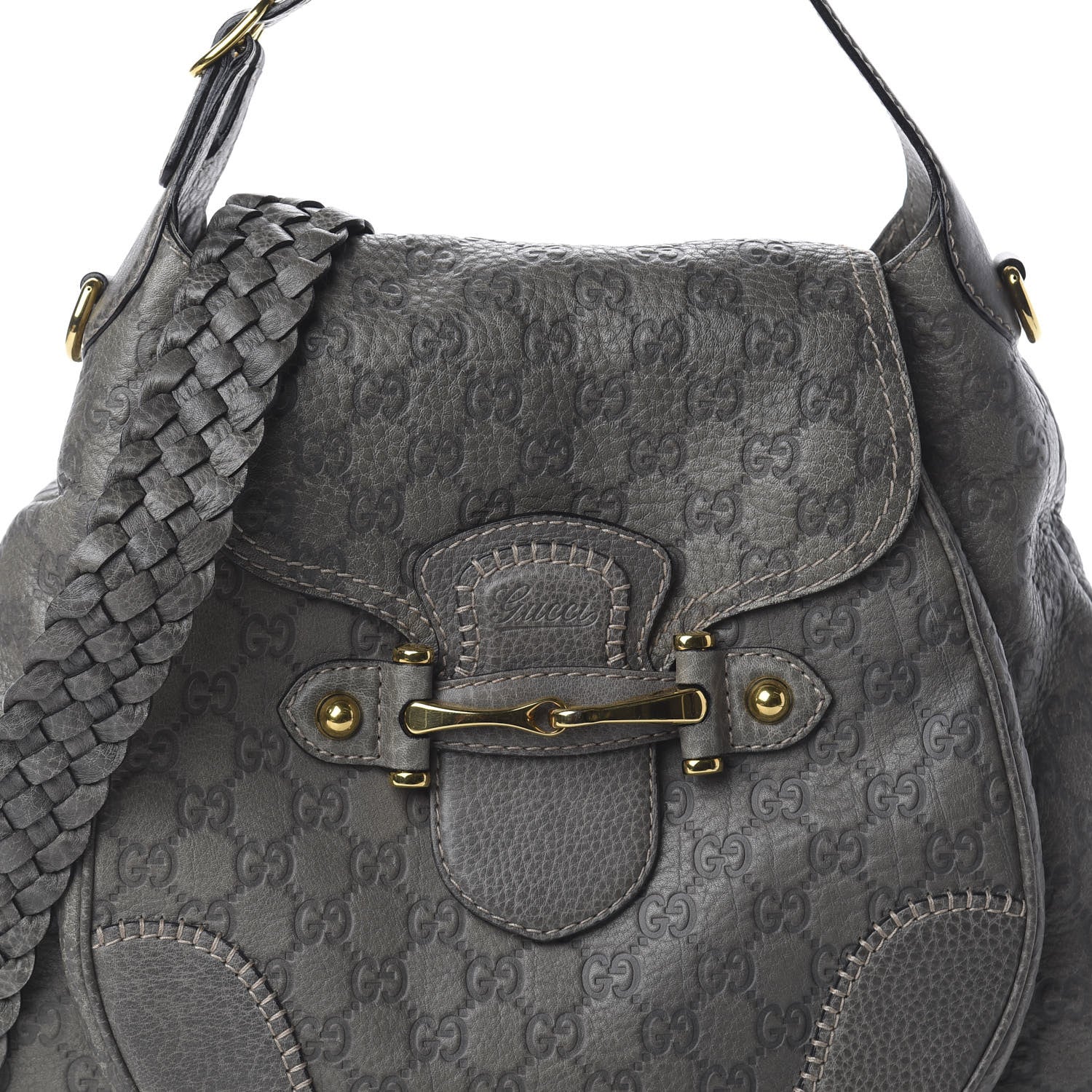 Gucci Guccissima Large New Pelham Satchel Grey 6 of 8
