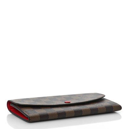 Louis Vuitton Damier Ebene Emilie Wallet Red 4 of 8
