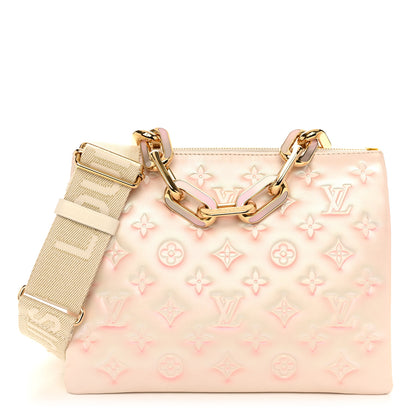 Louis Vuitton Pearlescent Lambskin Embossed Monogram Coussin PM Beige Rose 1 of 11