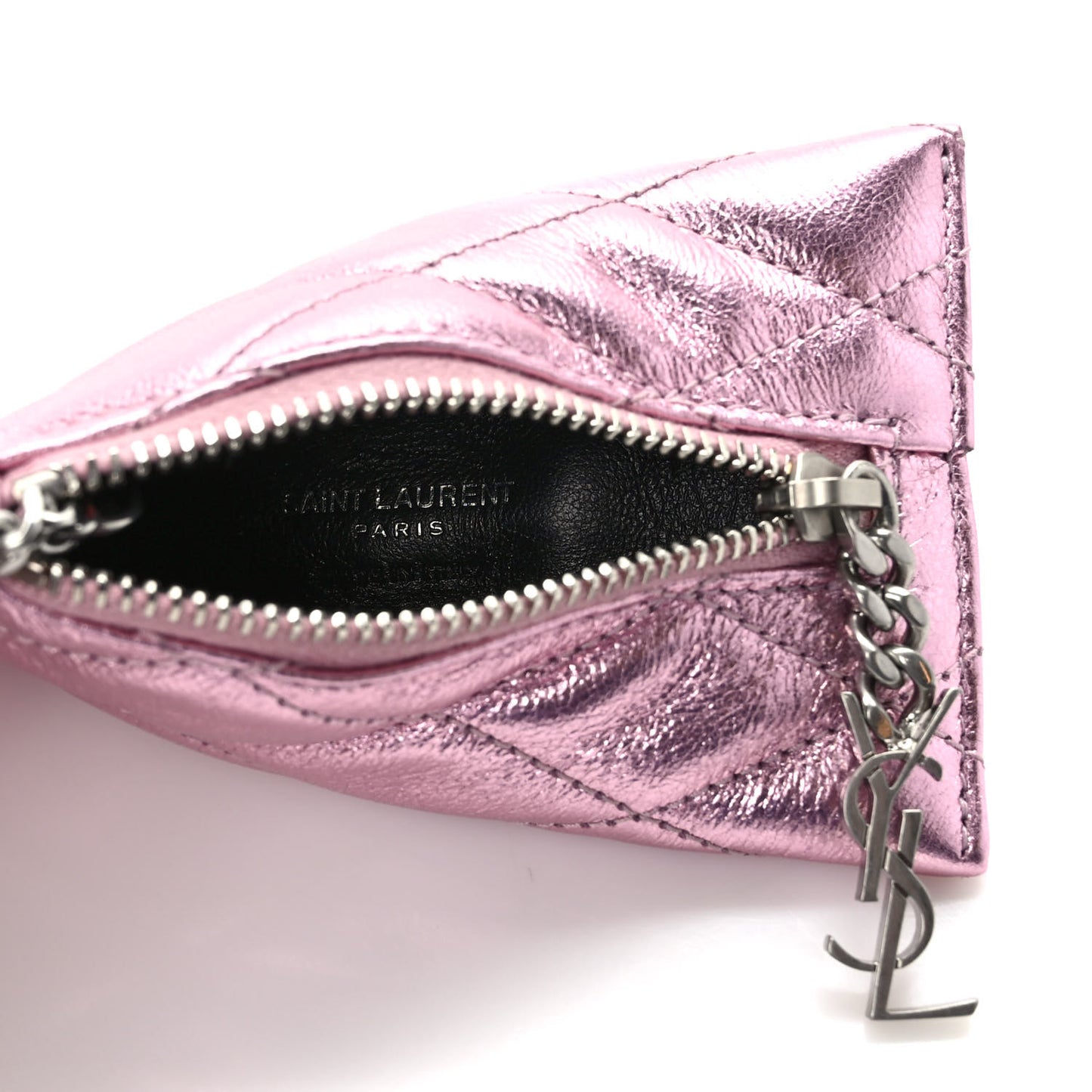 Metallic Calfskin Berlingo Bag Charm New Azalea