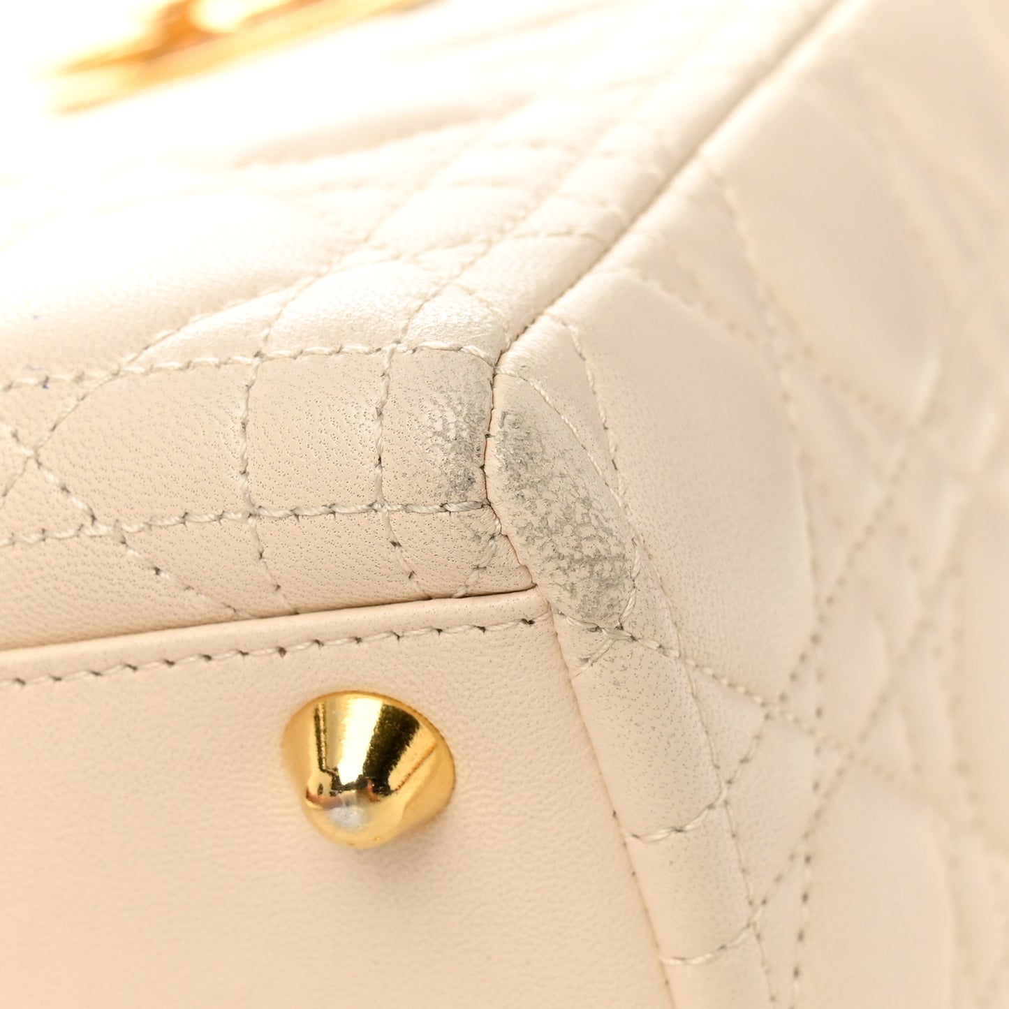 Lambskin Cannage Large Lady Dior White