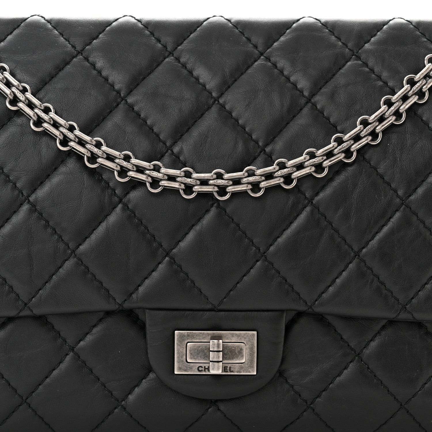 Chanel Aged Calfskin Quilted 2.55 Reissue 226 Flap Black 8 of 10