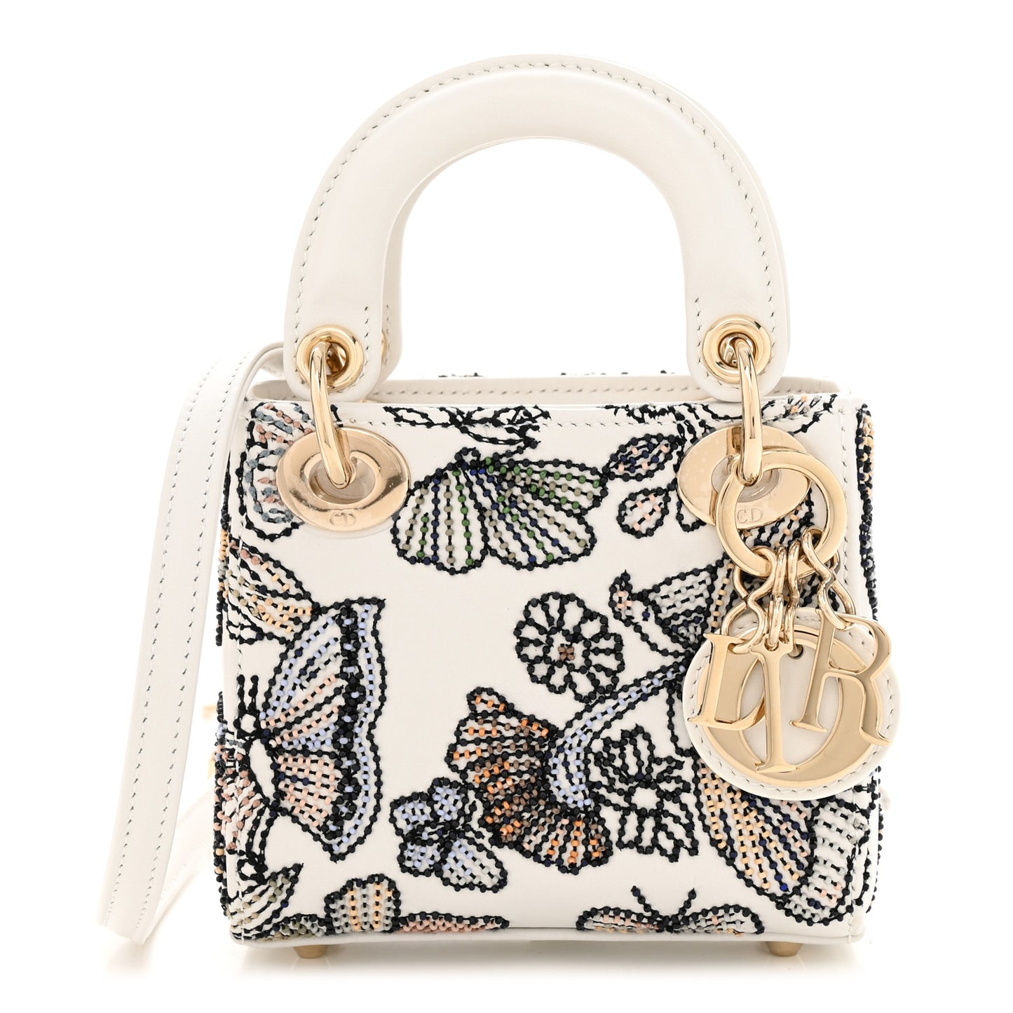 Toile de Jouy Mexico Motif Microbead Embroidered Micro Lady Dior Multicolor