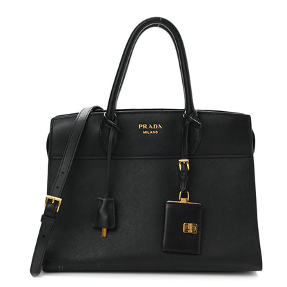 Prada Saffiano City Calfskin Esplanade Tote Black 1 of 11