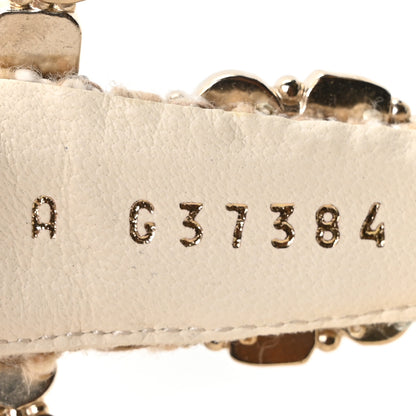 Chanel Tweed Pearl CC Thong Sandals 39 Ivory 9 of 9