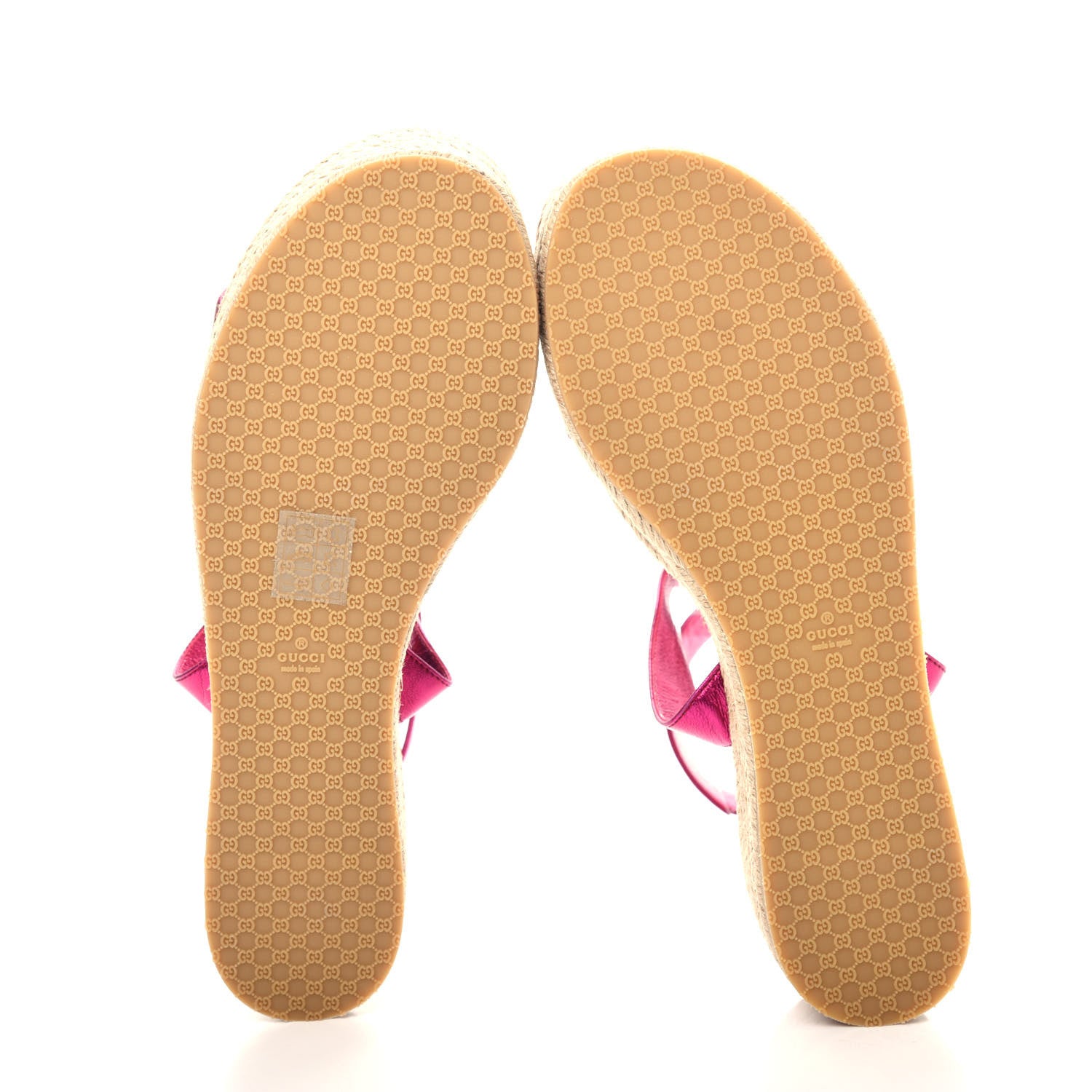 Gucci Metallic Nappa Horsebit Espadrille Sandals 37 Pink 6 of 11