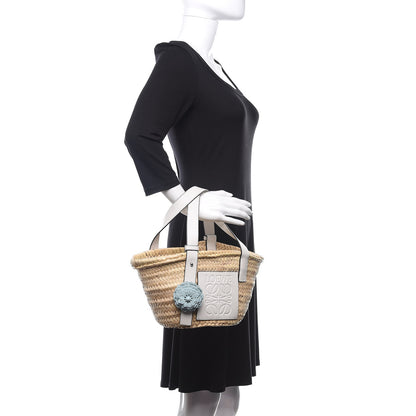 Loewe Raffia Small Basket Tote Bag Natural White 2 of 11