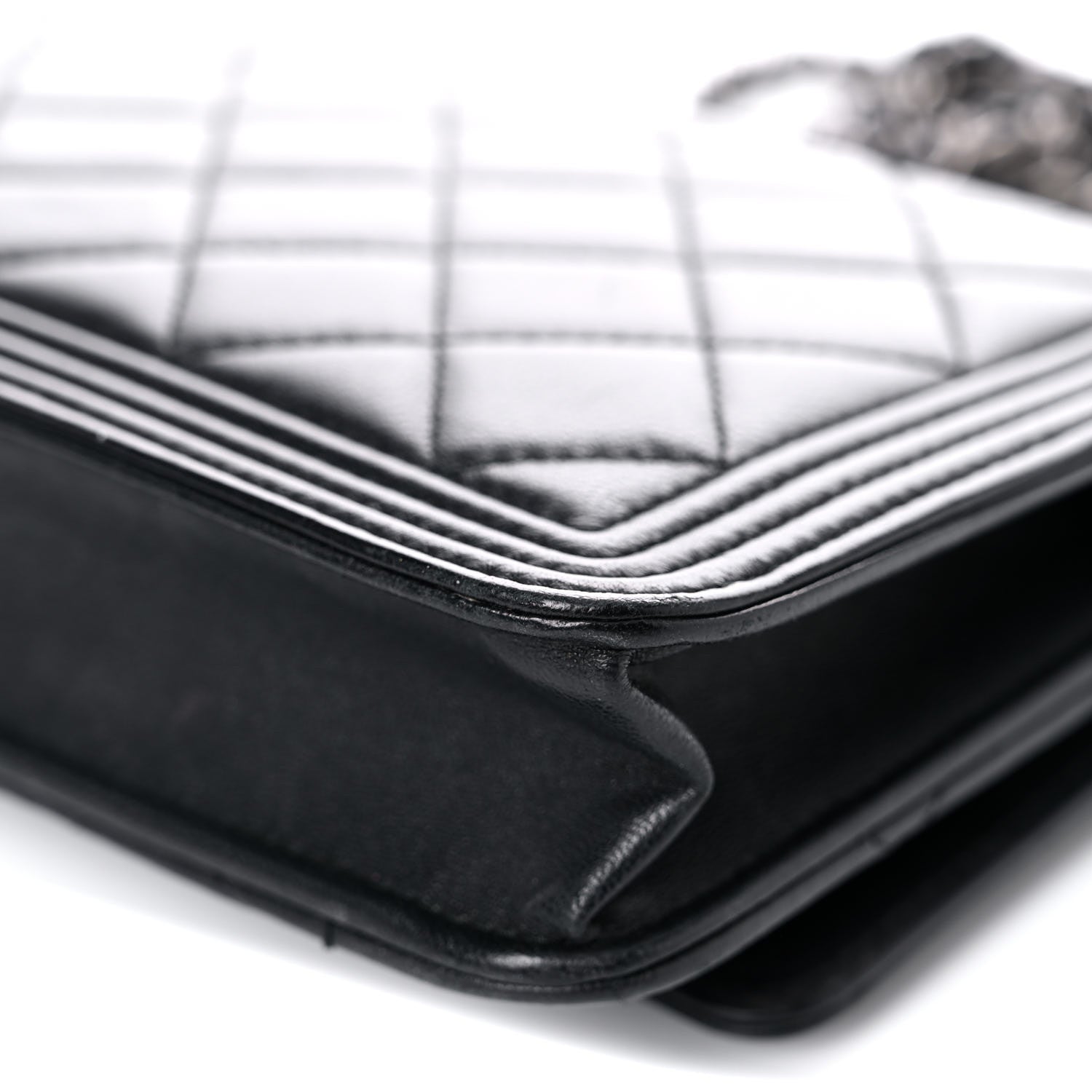 Chanel Lambskin Quilted Boy Wallet On Chain WOC Black 15 of 25