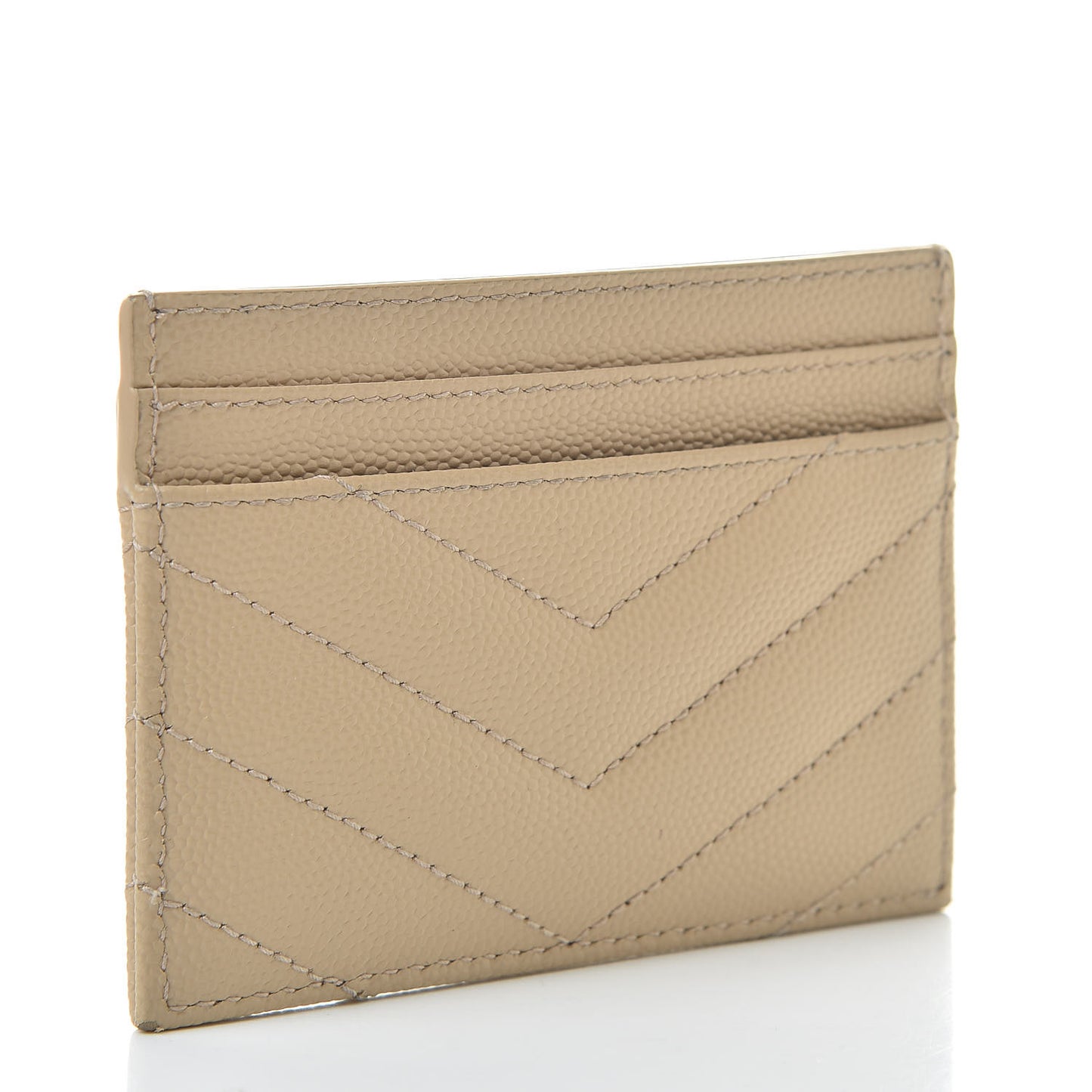 Grain De Poudre Matelasse Chevron Monogram Credit Card Case Nude Powder