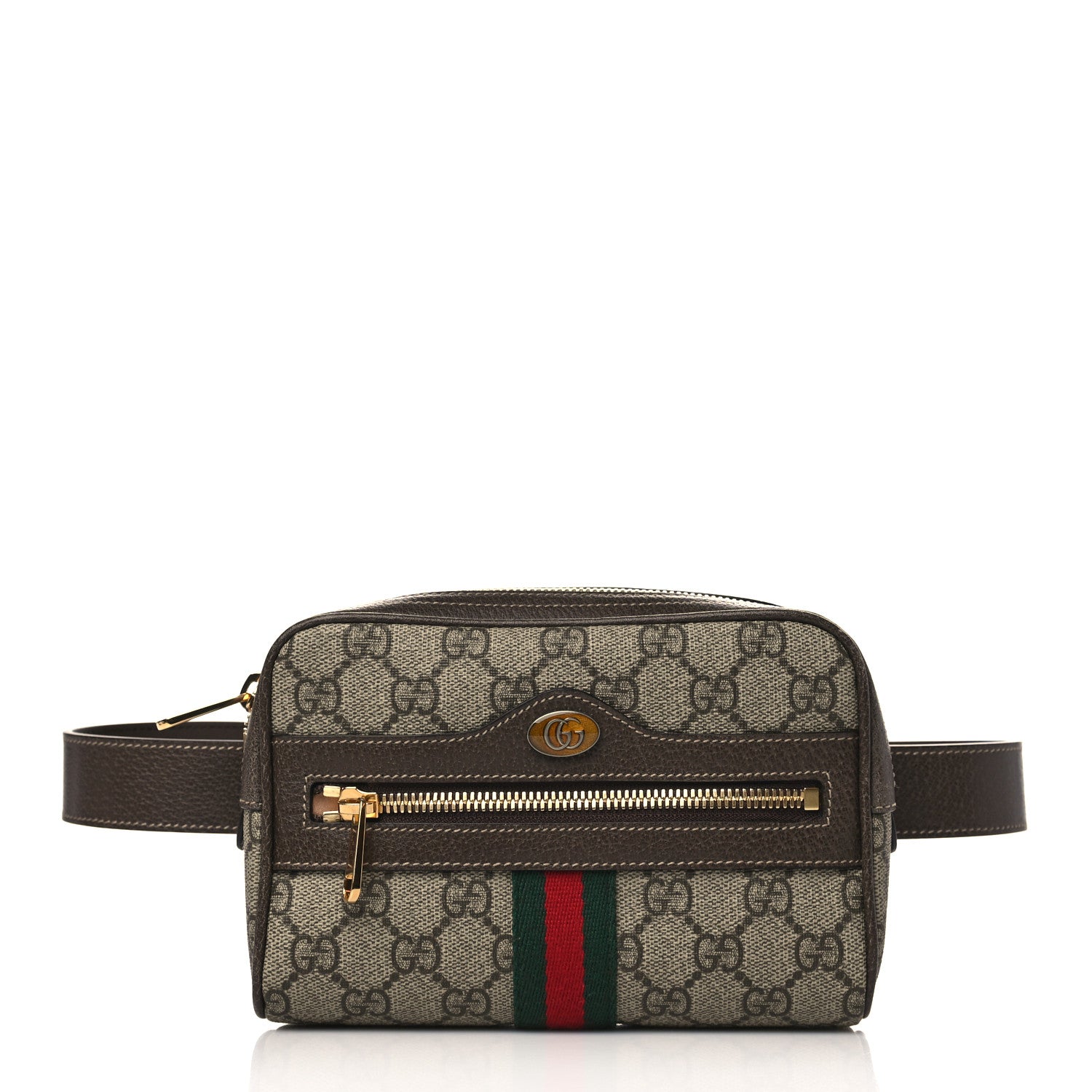 Gucci GG Supreme Monogram Web Small Ophidia Belt Bag 85 34 Dark Brown 1 of 9