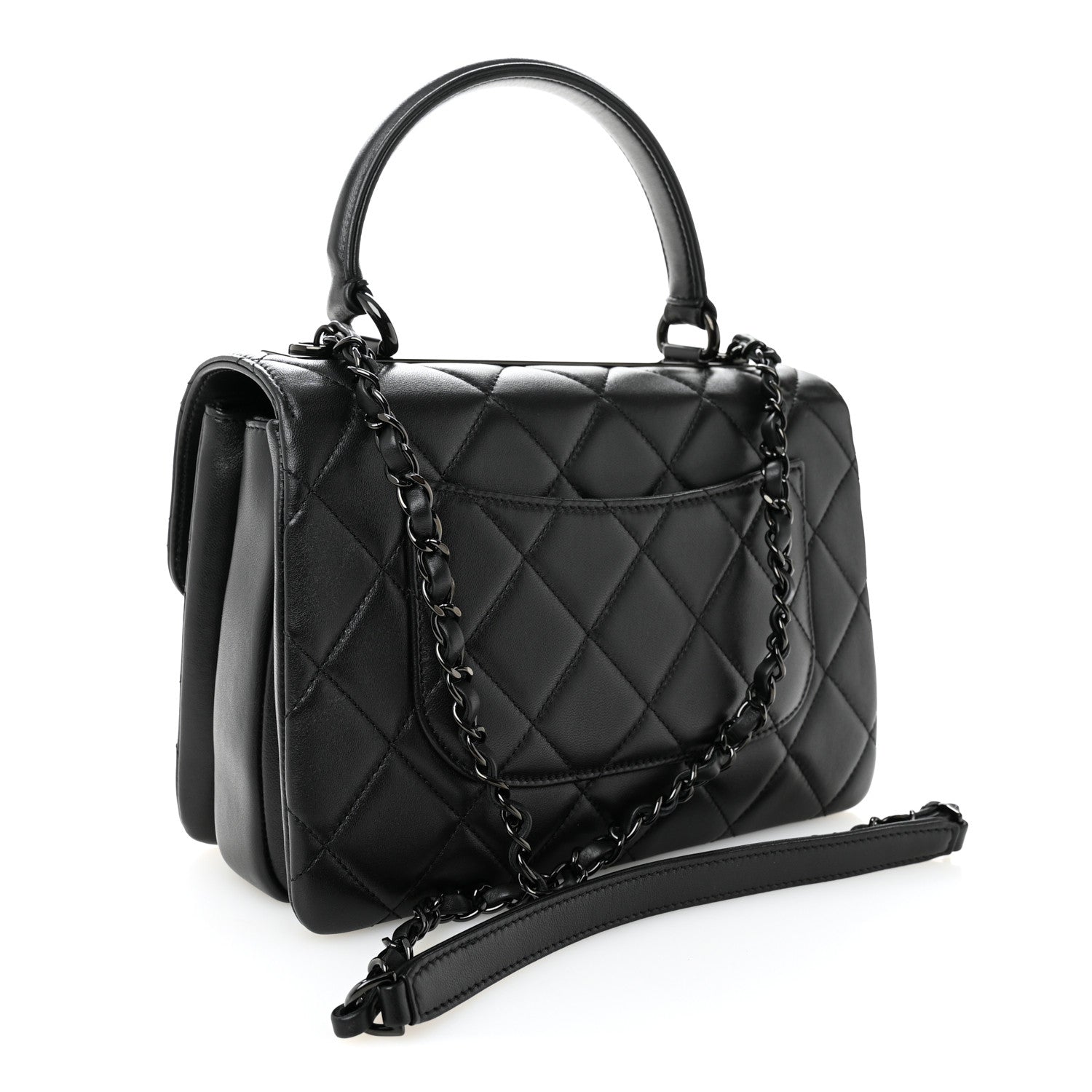Chanel Lambskin Quilted Small Trendy CC Dual Handle Flap Bag So Black 3 of 10