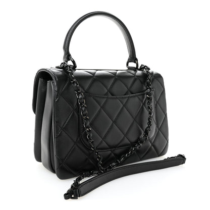Chanel Lambskin Quilted Small Trendy CC Dual Handle Flap Bag So Black 3 of 10